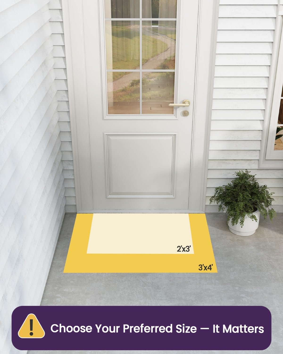 Front Door Mats Outside Entrance, Heavy Duty Non-Slip Rubber Entry Mat, Dirt Trapping Waterproof Low-Profile Welcome Doormat for Entryway, 24x36, Black - Image 2