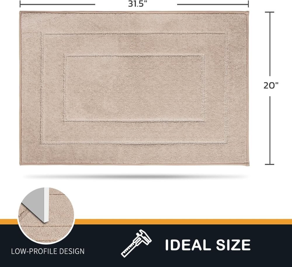 Bathroom Rugs Mat 20" x 31.5", Non-Slip/Skid Machine Washable Entryway Rug, Dog Floor mats, Super Absorbent Welcome Mat for Muddy Wet Shoes and Paws, Beige - Image 2