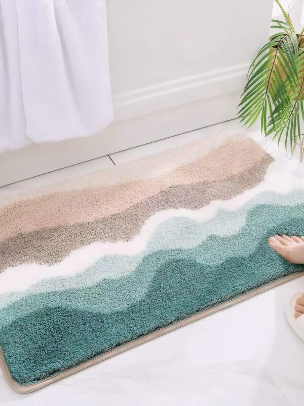 Microfiber Bathroom Rugs, Absorbent Soft Shaggy Carpet Floor Mats for Shower Tub Sink Toilet, Non-Slip Plush Carpet Floor Mats for Living Room Bedroom Kitchen 32 X 20 Inches,Green